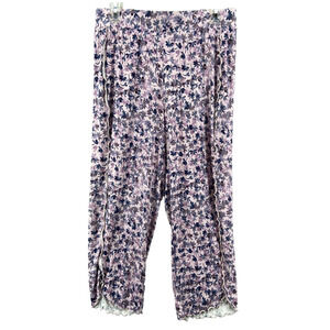 NWT Soft Surroundings Pants Women M Blissful Bamboo Tulip Cropped‎ Petal Purple